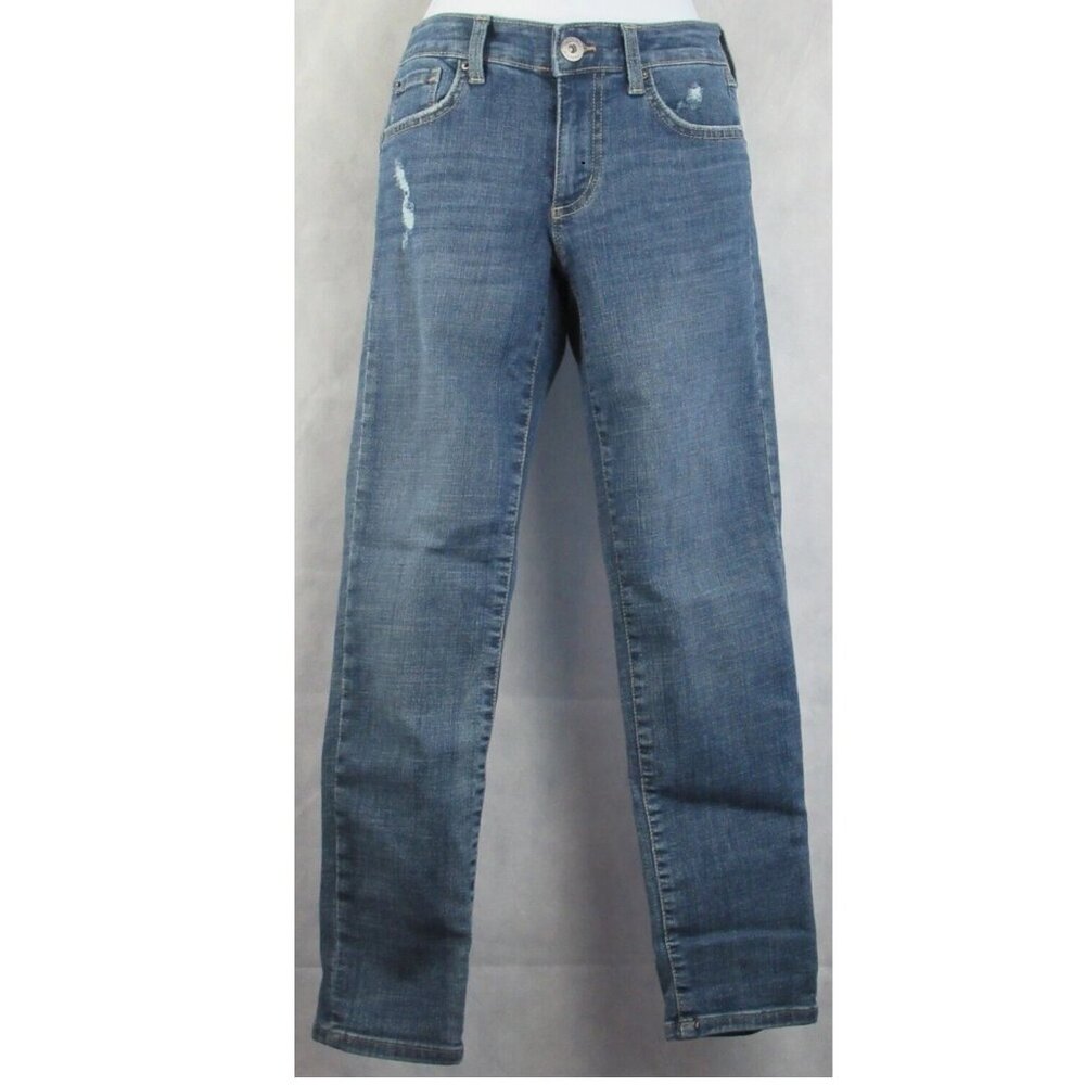 INC Women's Petite Cropped Boyfriend Jeans, Ava Blue Wash, 0P